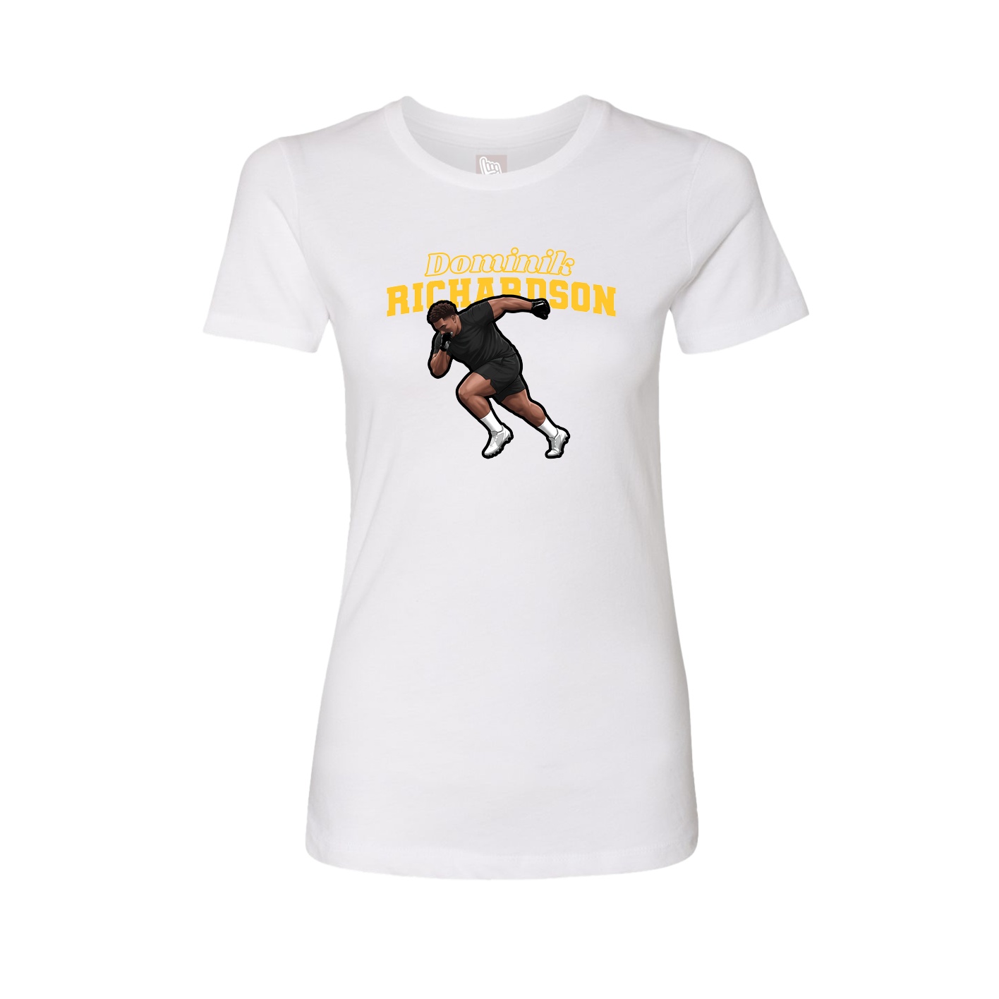 Womens Tee — Name Arch in White