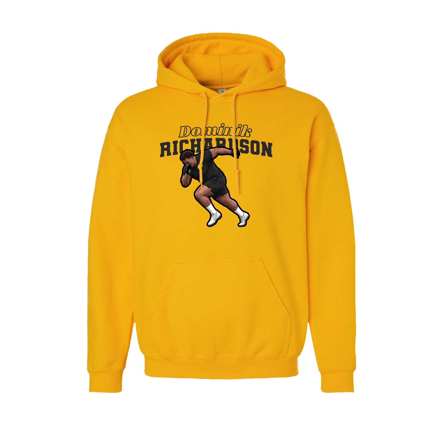 Youth Hoodie — Name Arch in Gold