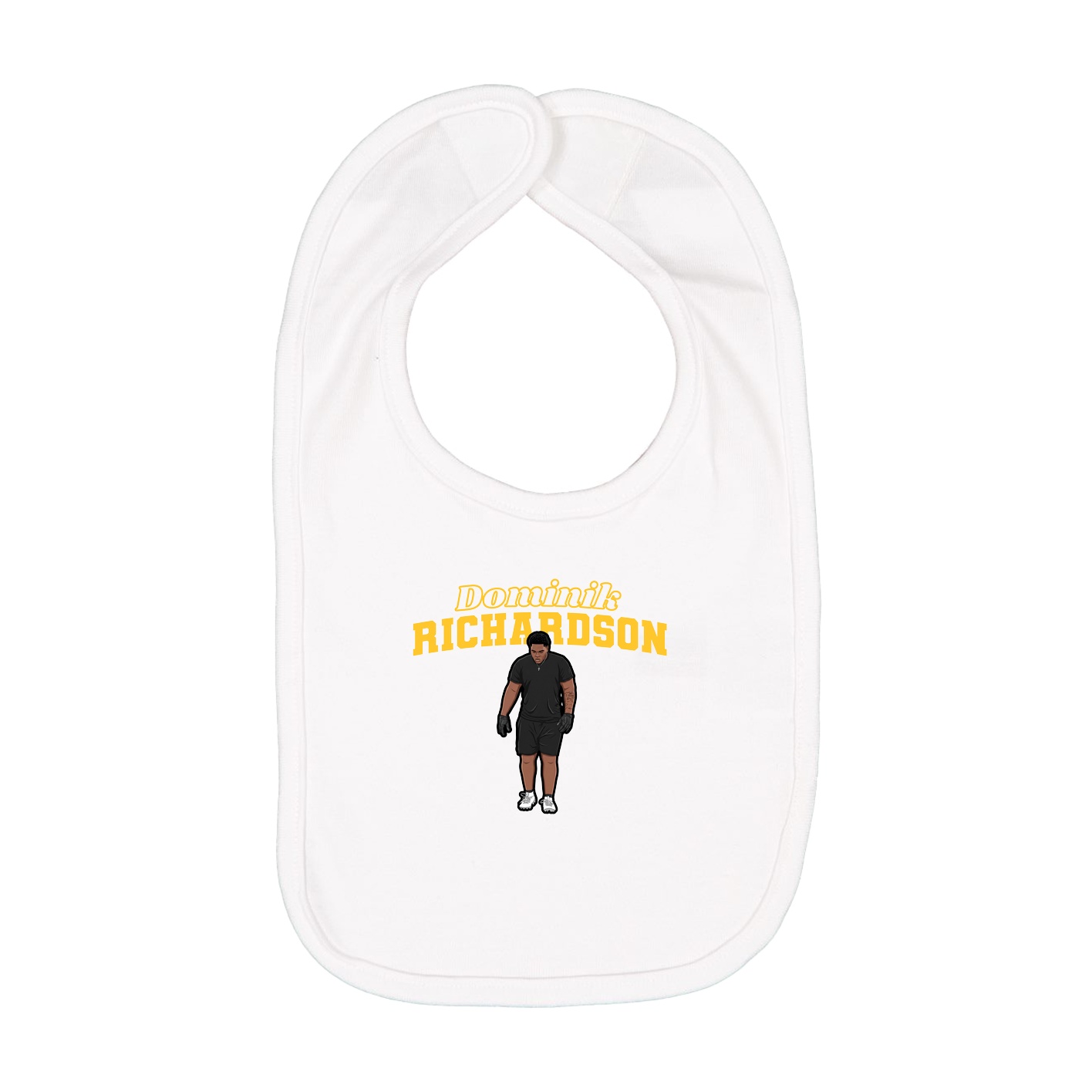 Infant Bib — Name Arch in White