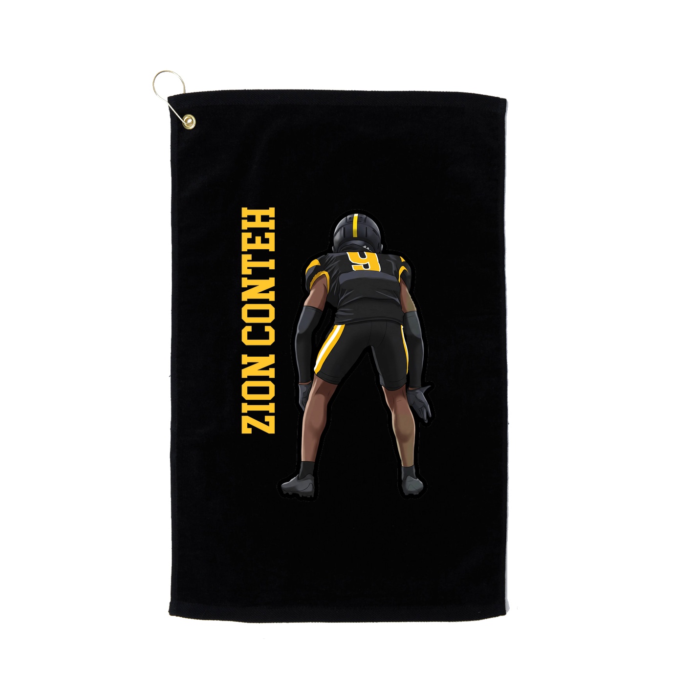 Golf Towel — Name Vertical in Black