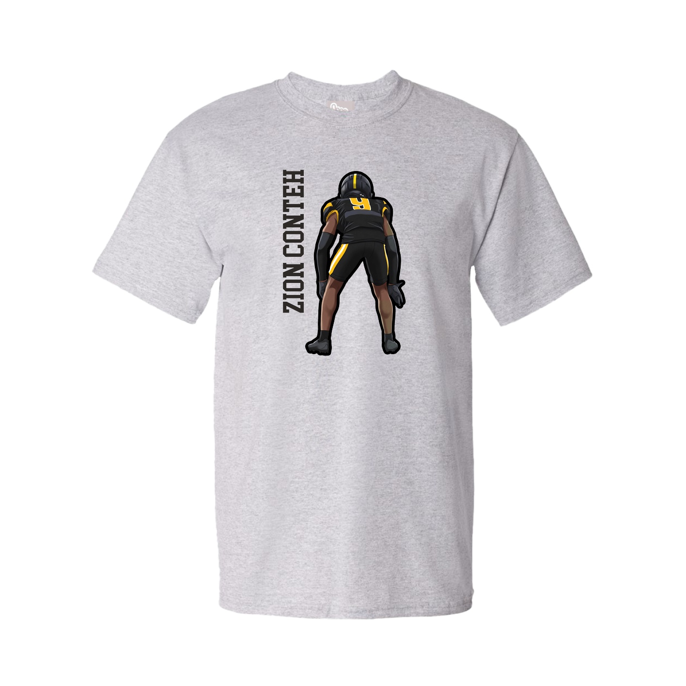 Tee — Name Vertical in Grey