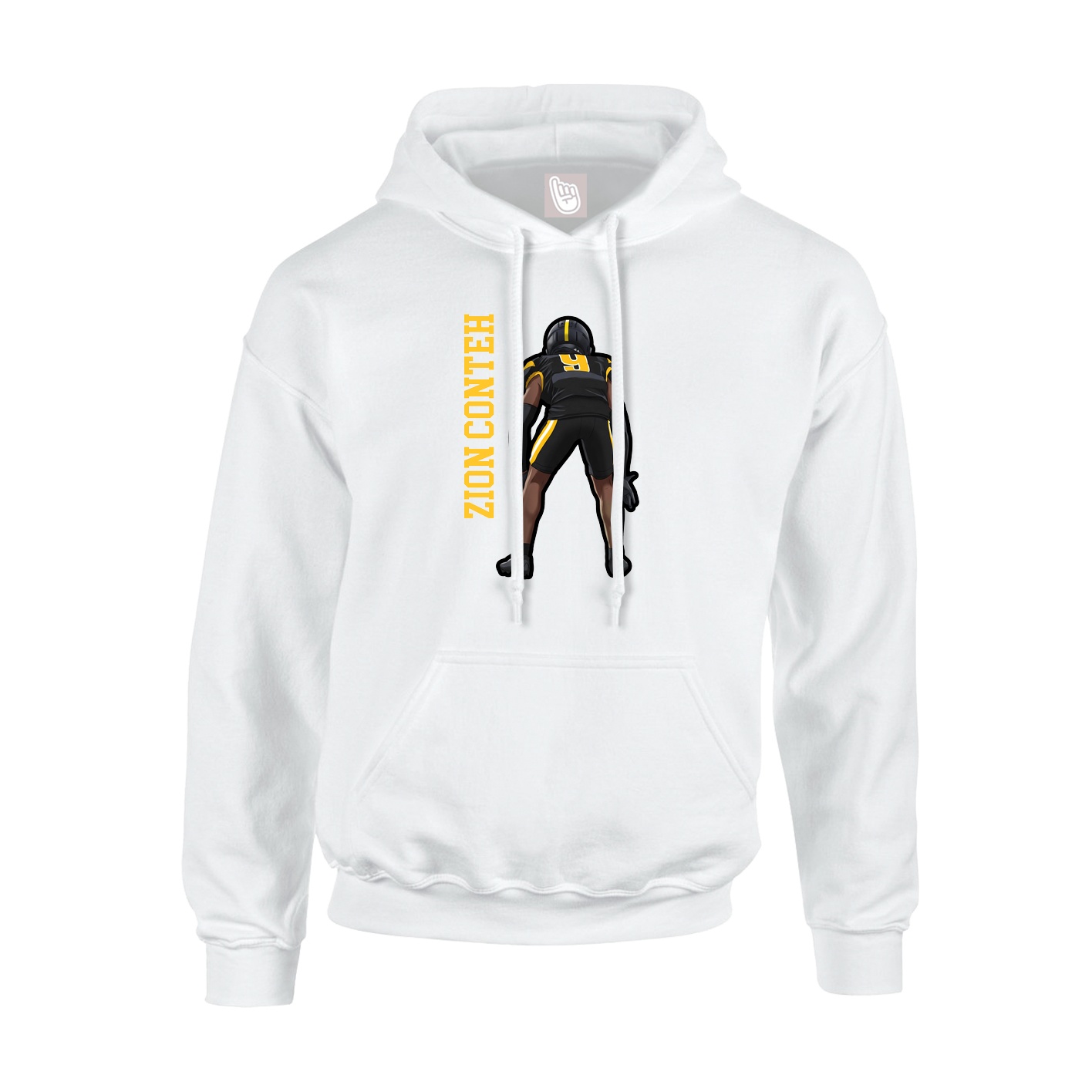 Hoodie — Name Vertical in White