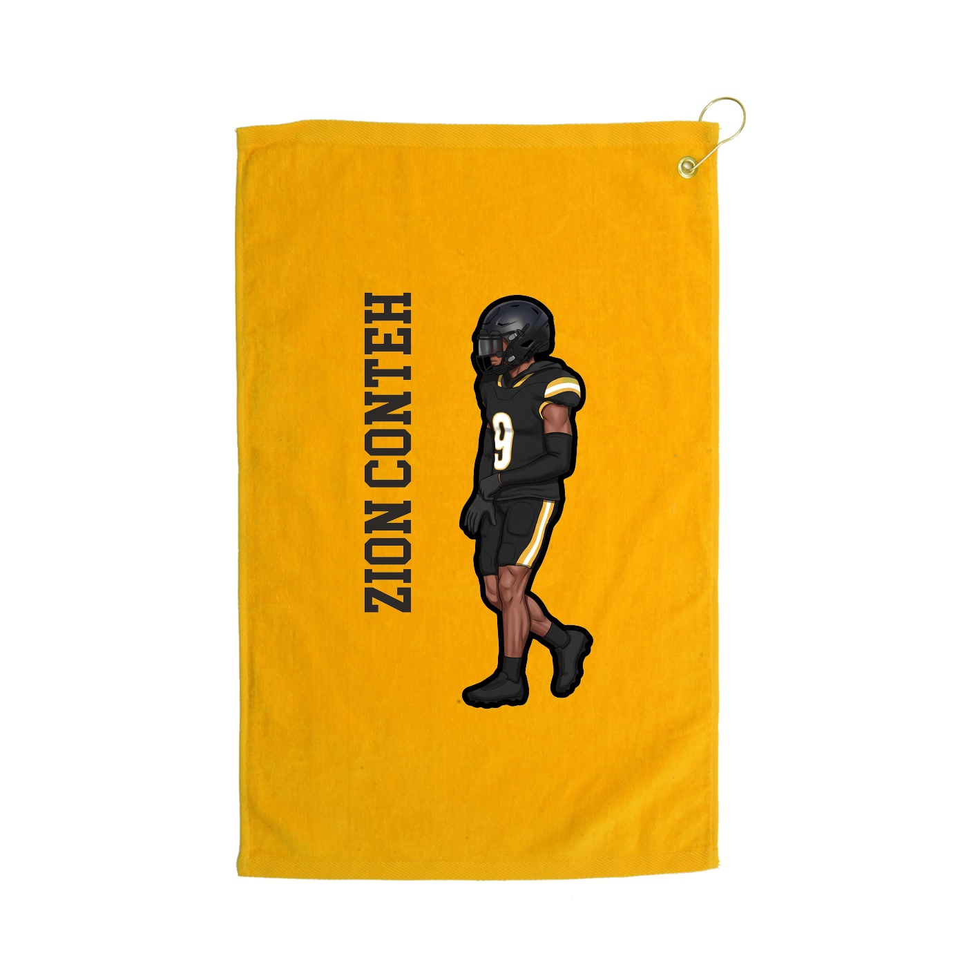 Golf Towel — Name Vertical in Gold