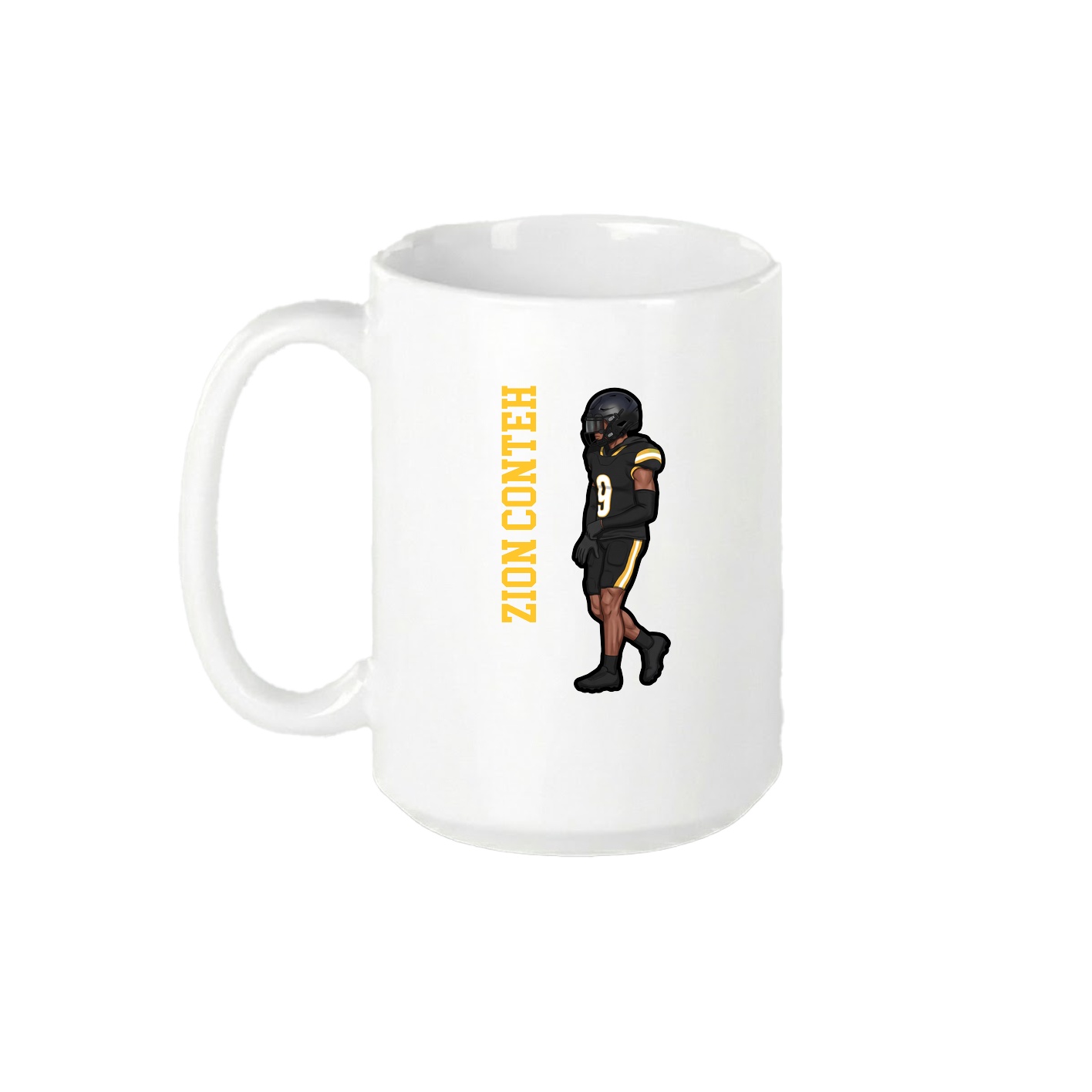 15oz Coffee Mug — Name Vertical in White