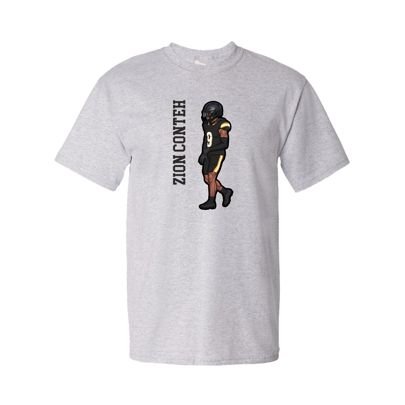 Tee — Name Vertical in Grey