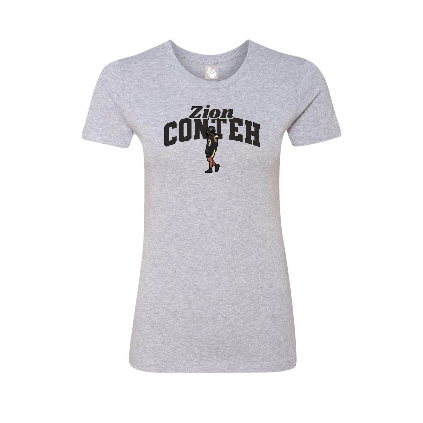 Fitted Women's Tee — Signature Arch in Grey