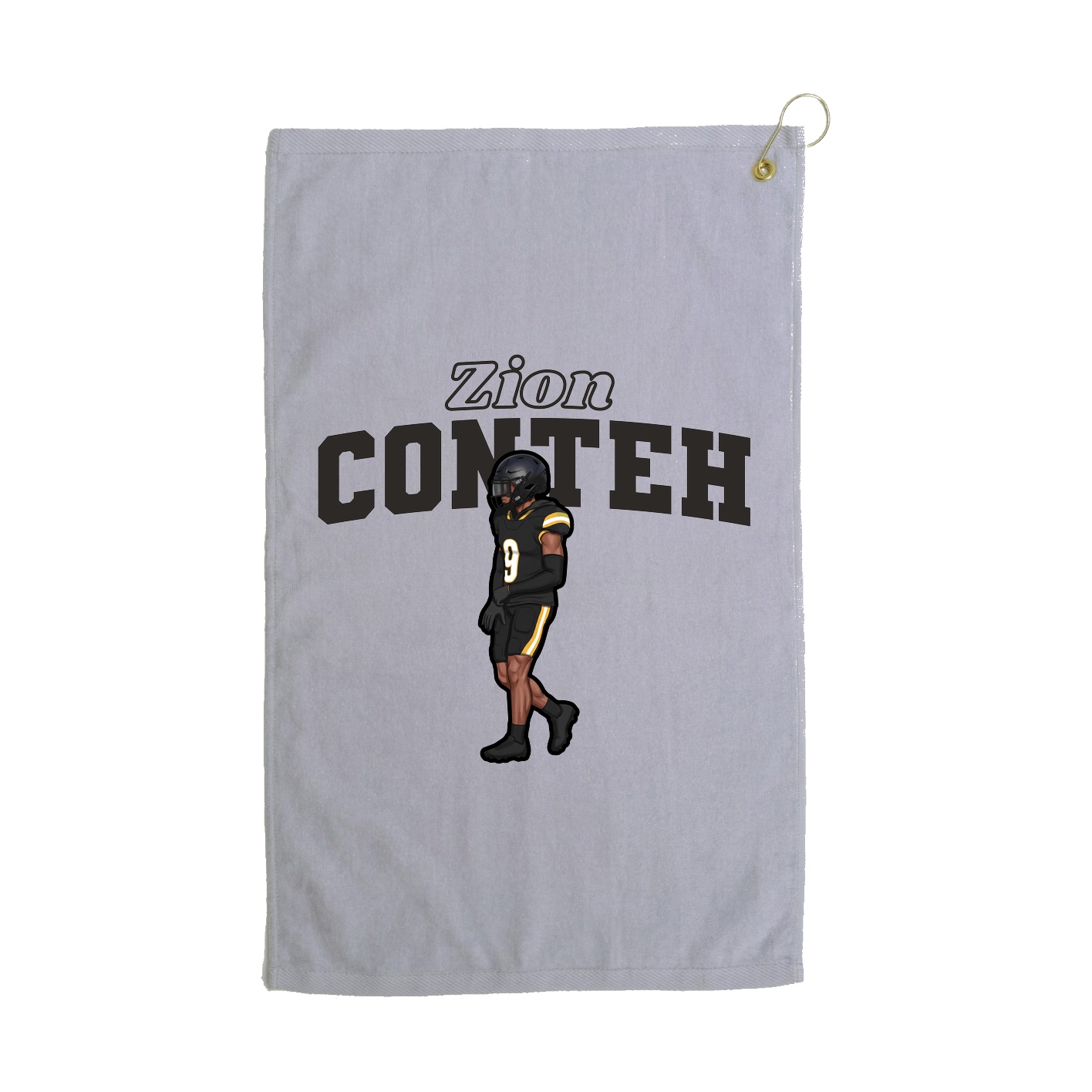 Golf Towel — Name Arch in Grey