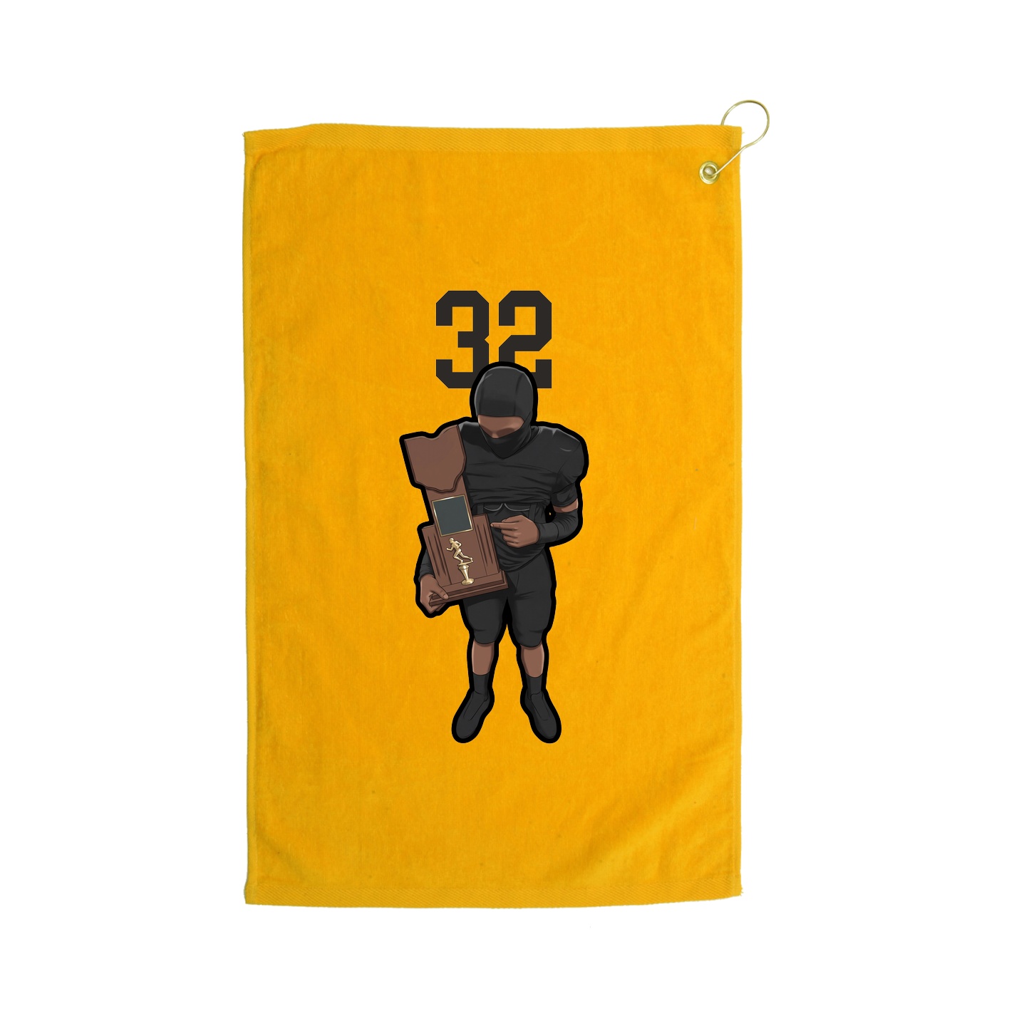 Golf Towel — Number Top in Gold
