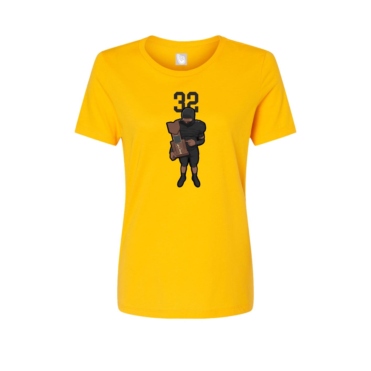 Fitted Women's Tee — Number Top in Gold
