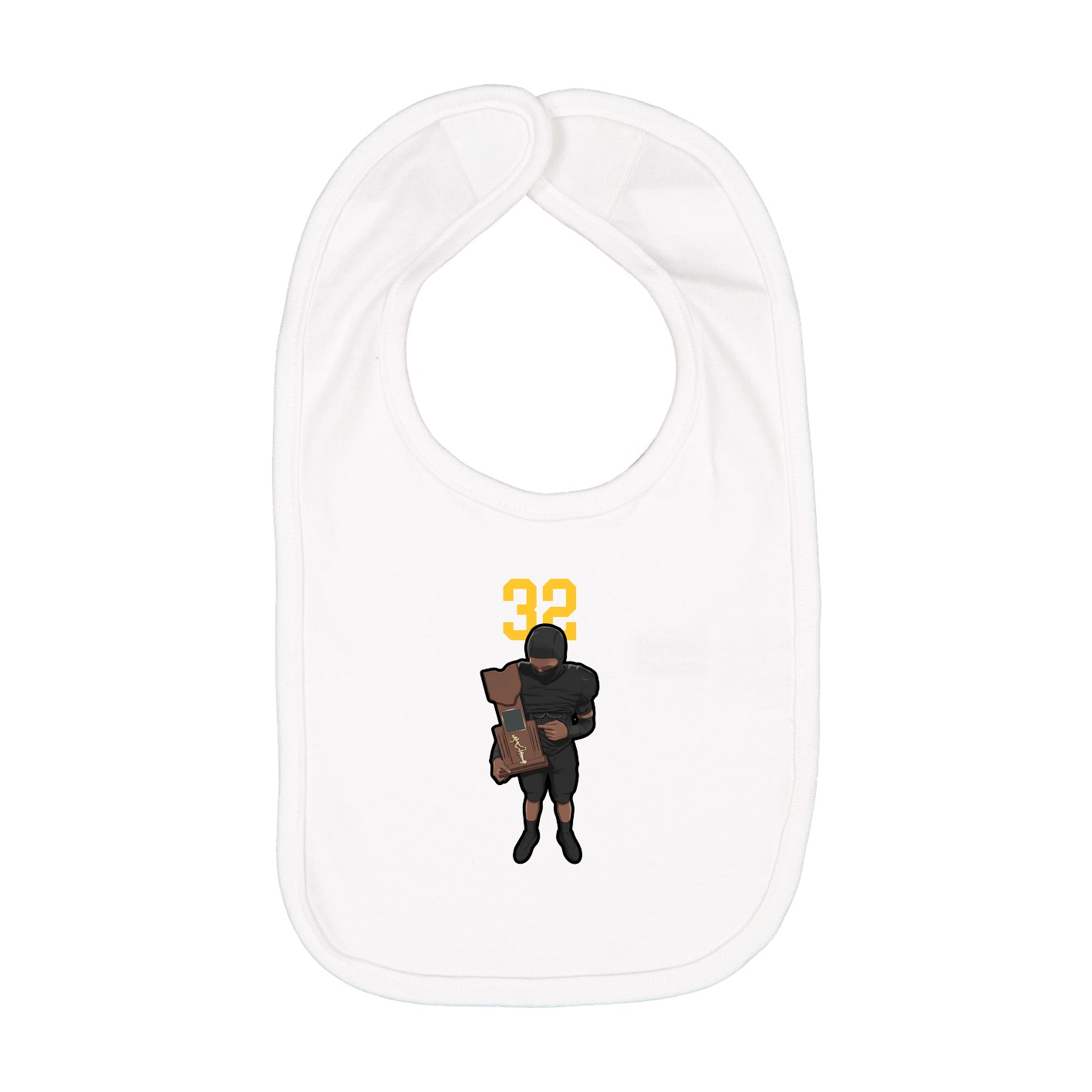 Infant Bib — Number Top in White