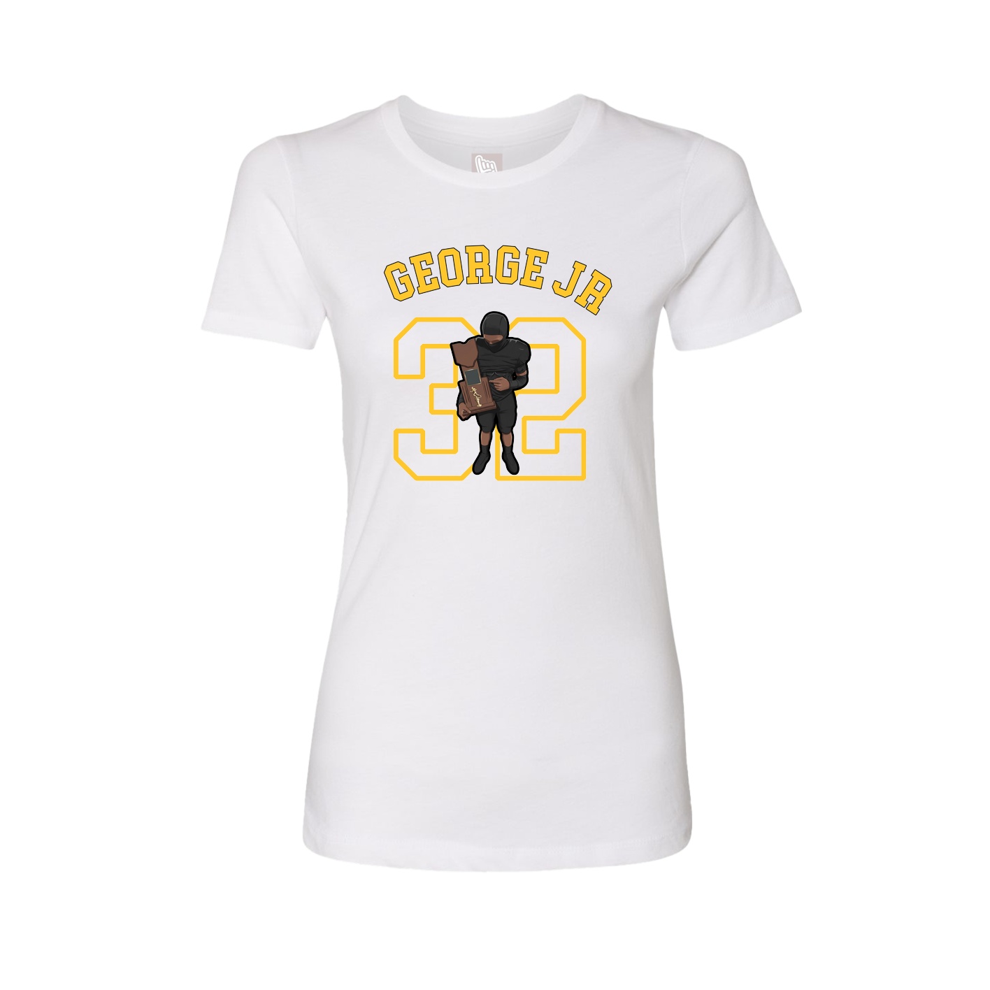 Fitted Women's Tee — Shirsey Arch in White
