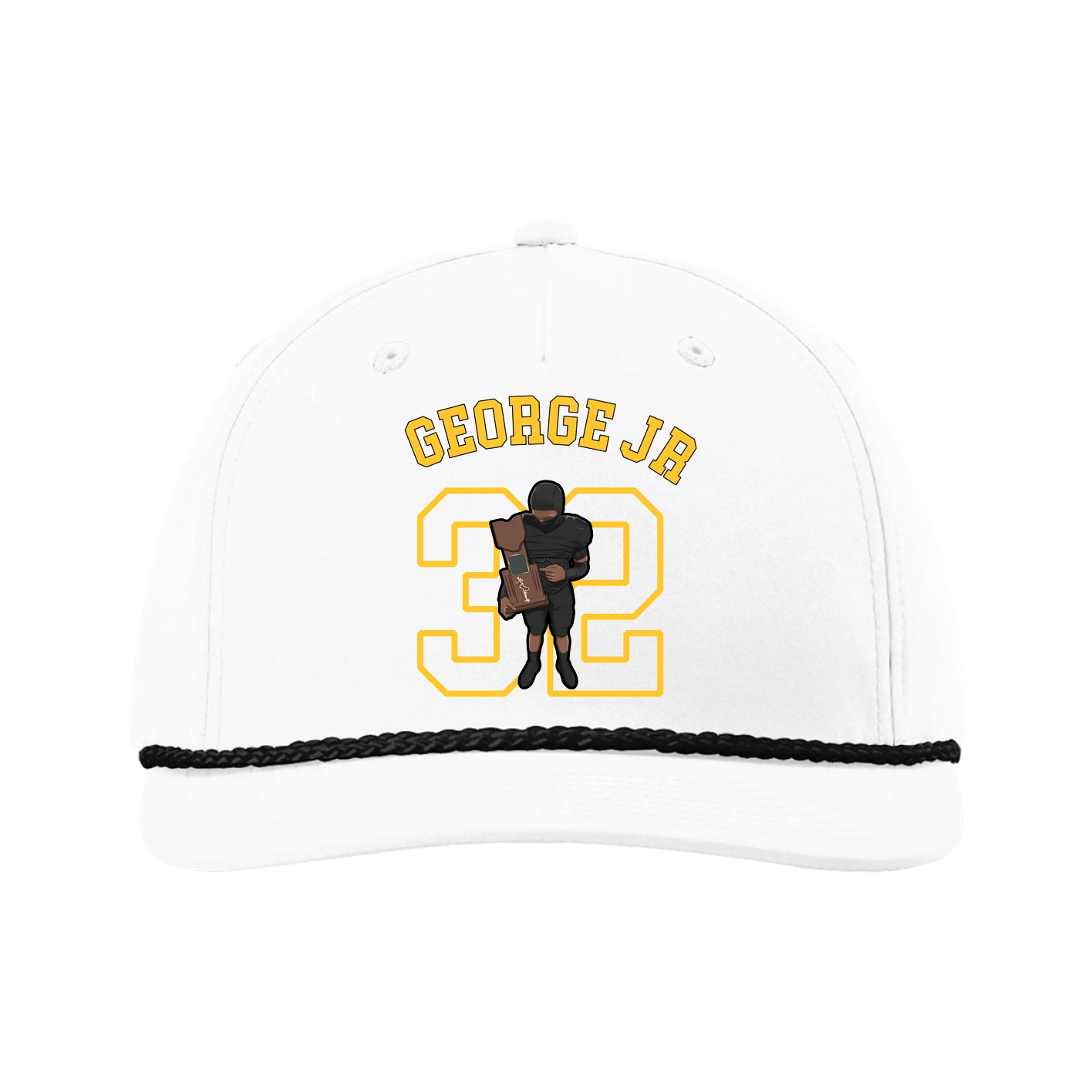 Five-Panel Classic Rope Cap — Shirsey Arch in White