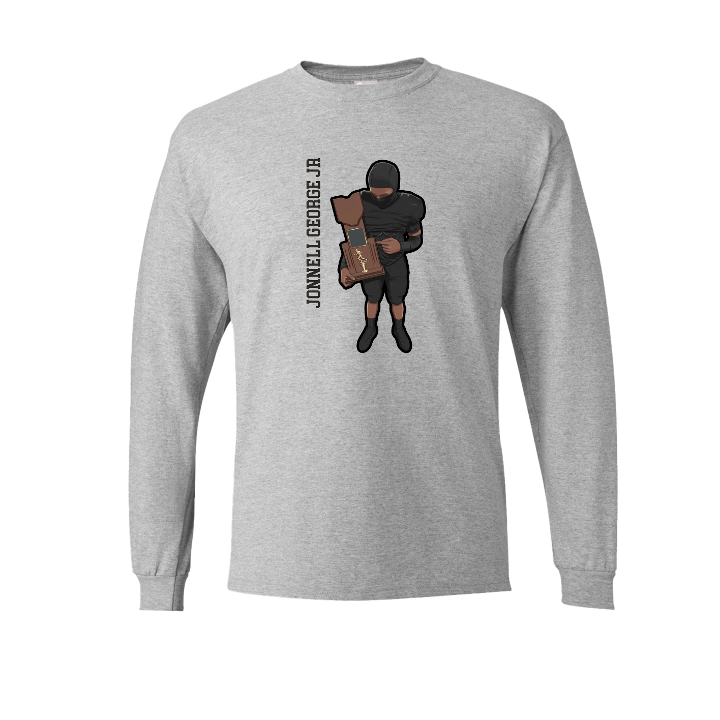 Long Sleeve Tee — Name Vertical in Grey
