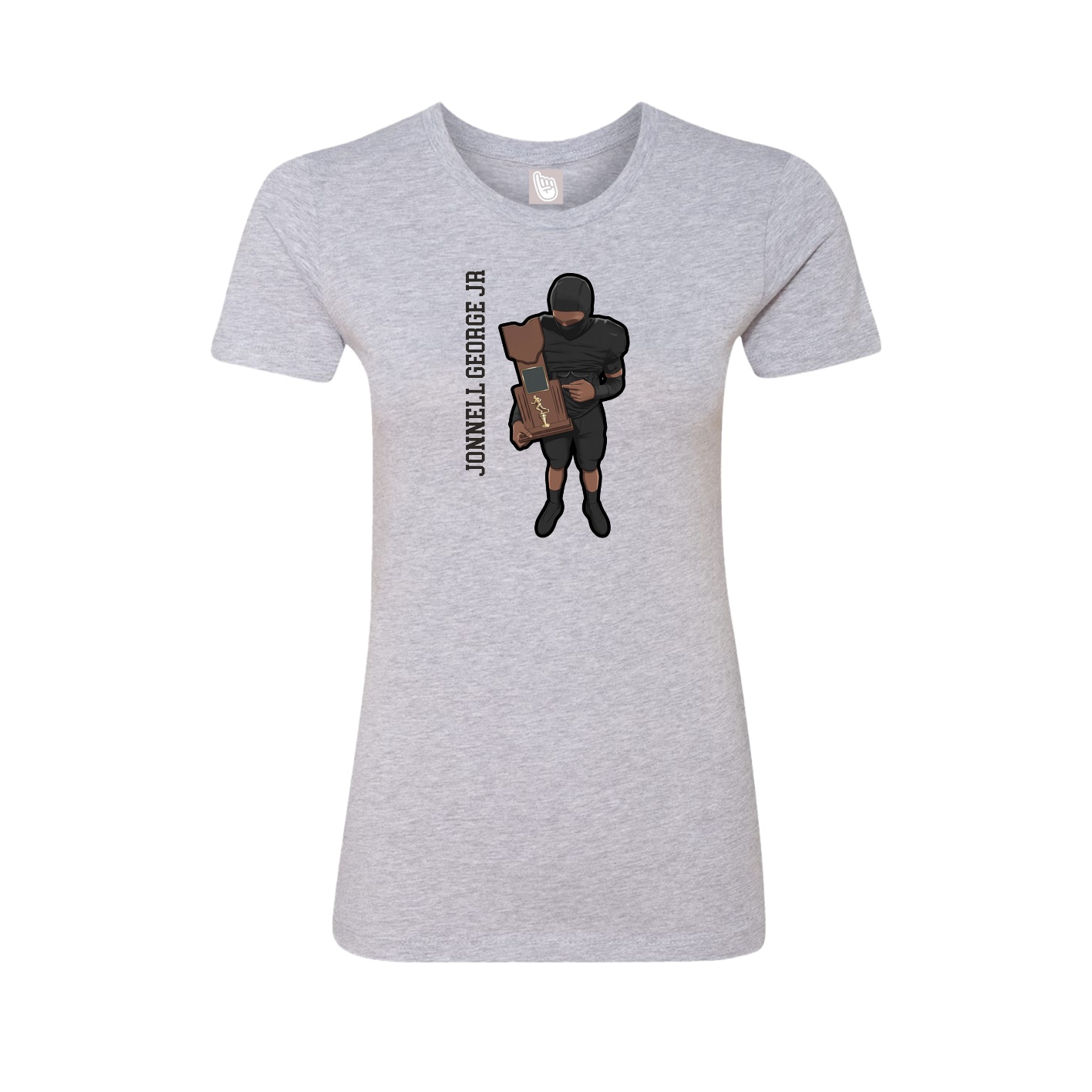 Fitted Women's Tee — Name Vertical in Grey