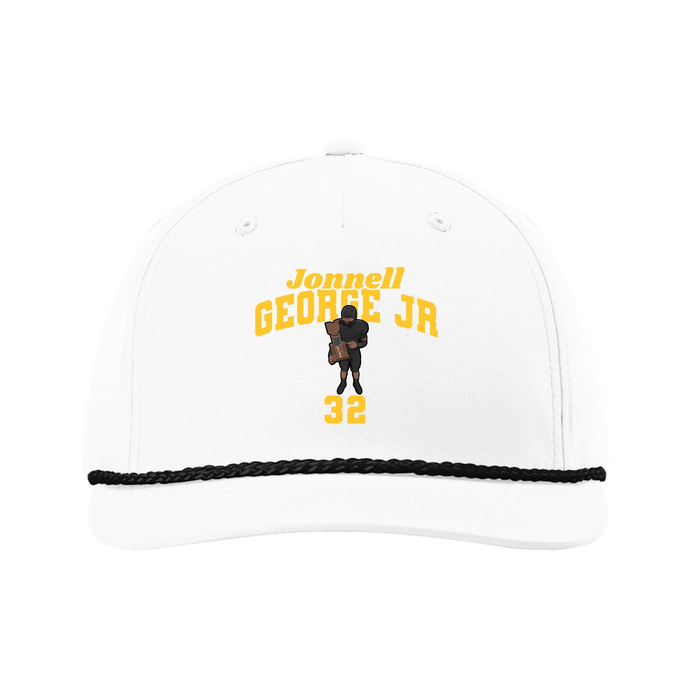 Five-Panel Classic Rope Cap — Signature Arch in White