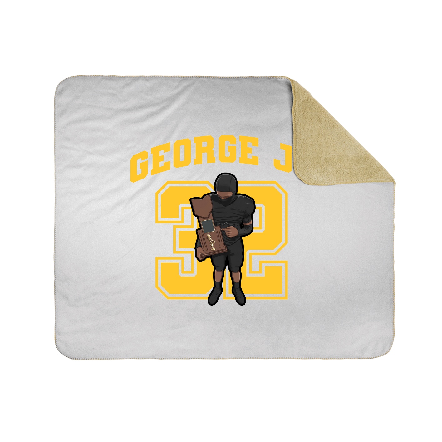 Throw Blanket — Number in White