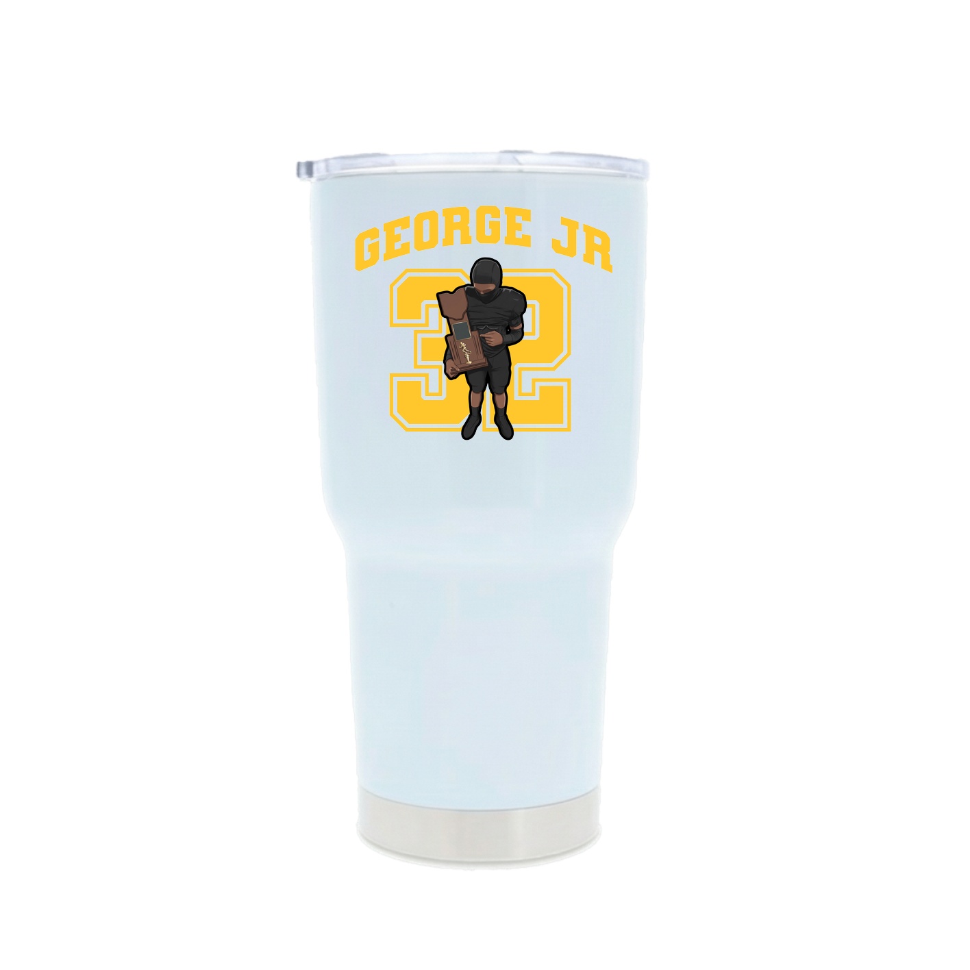 30oz Stainless Steel Tumbler — Number in White