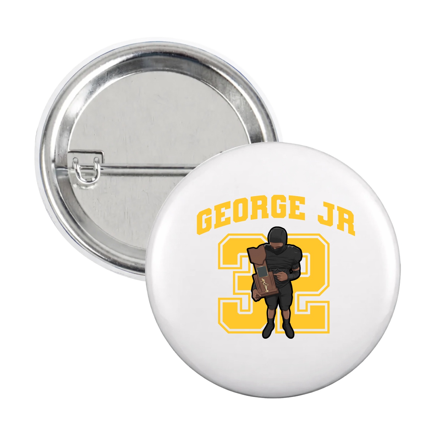Game Day Button — Number in White