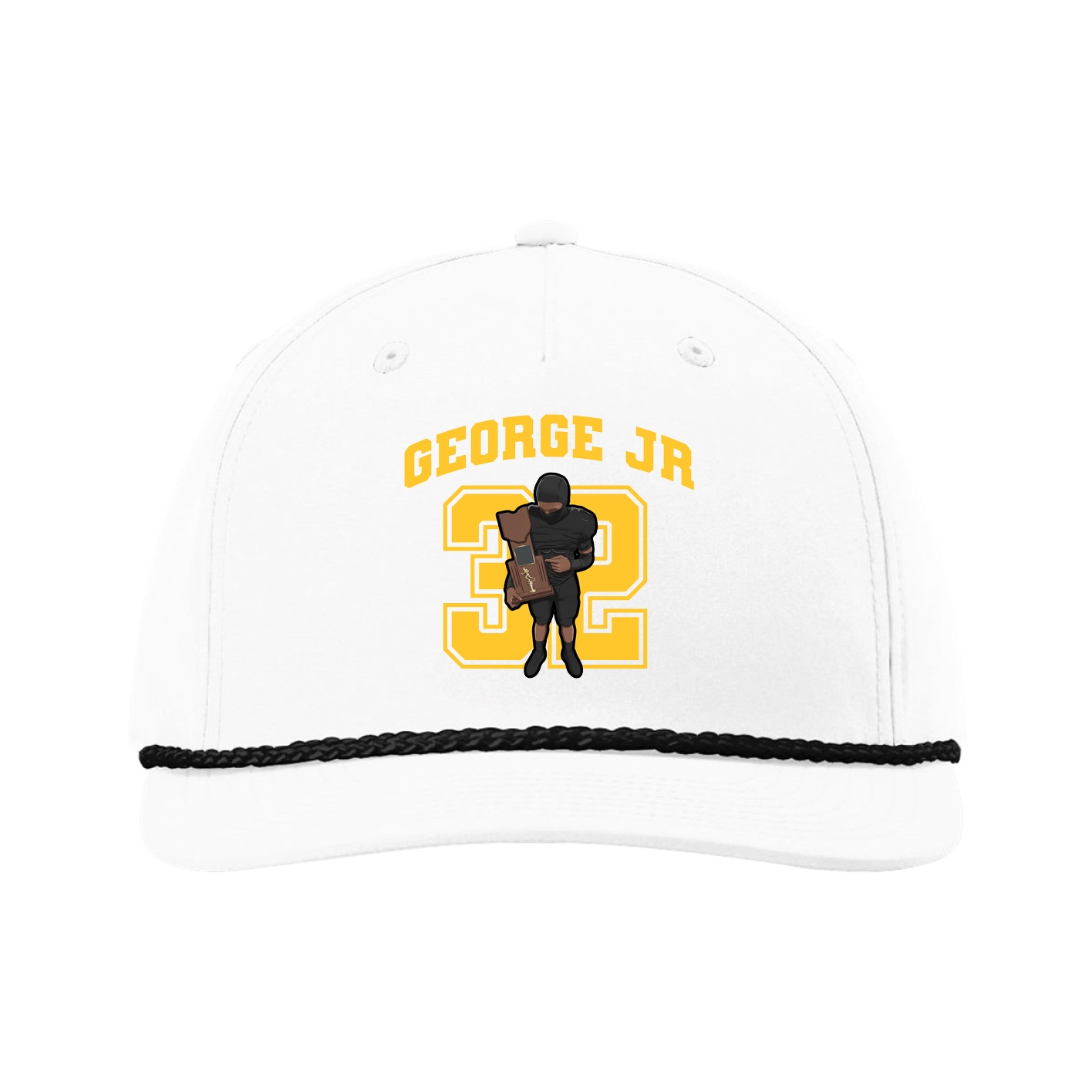 Five-Panel Classic Rope Cap — Number in White