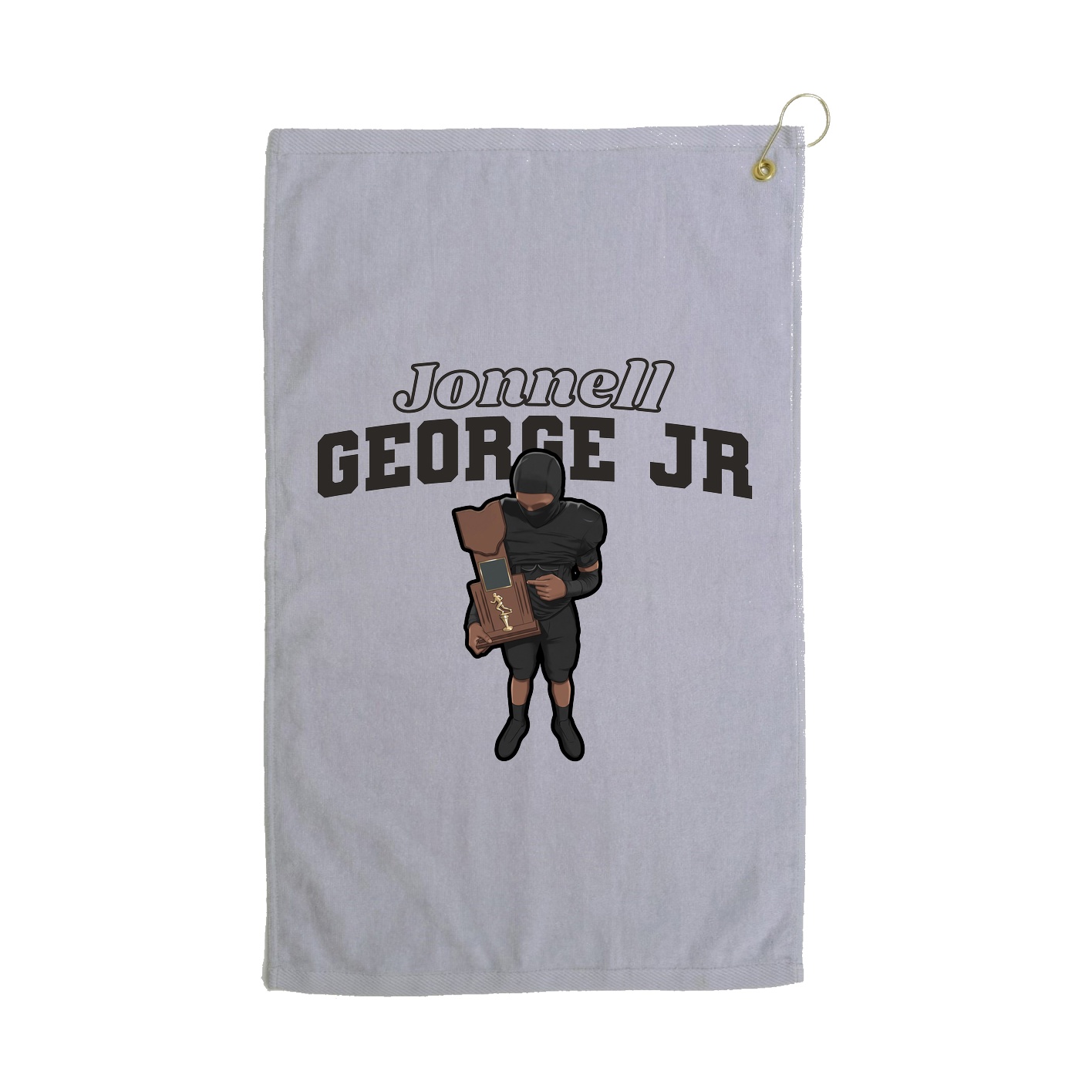 Golf Towel — Name Arch in Grey