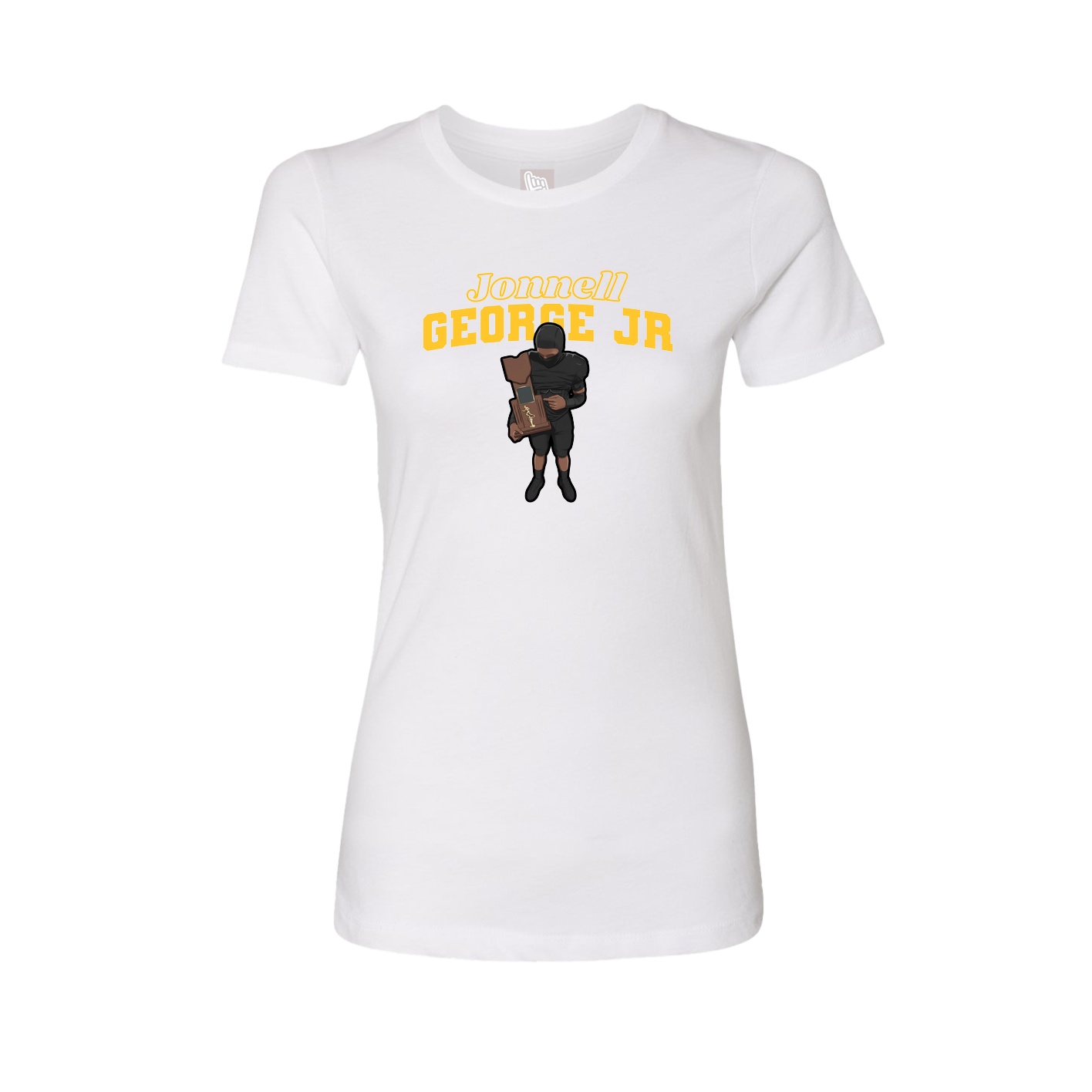 Fitted Women's Tee — Name Arch in White
