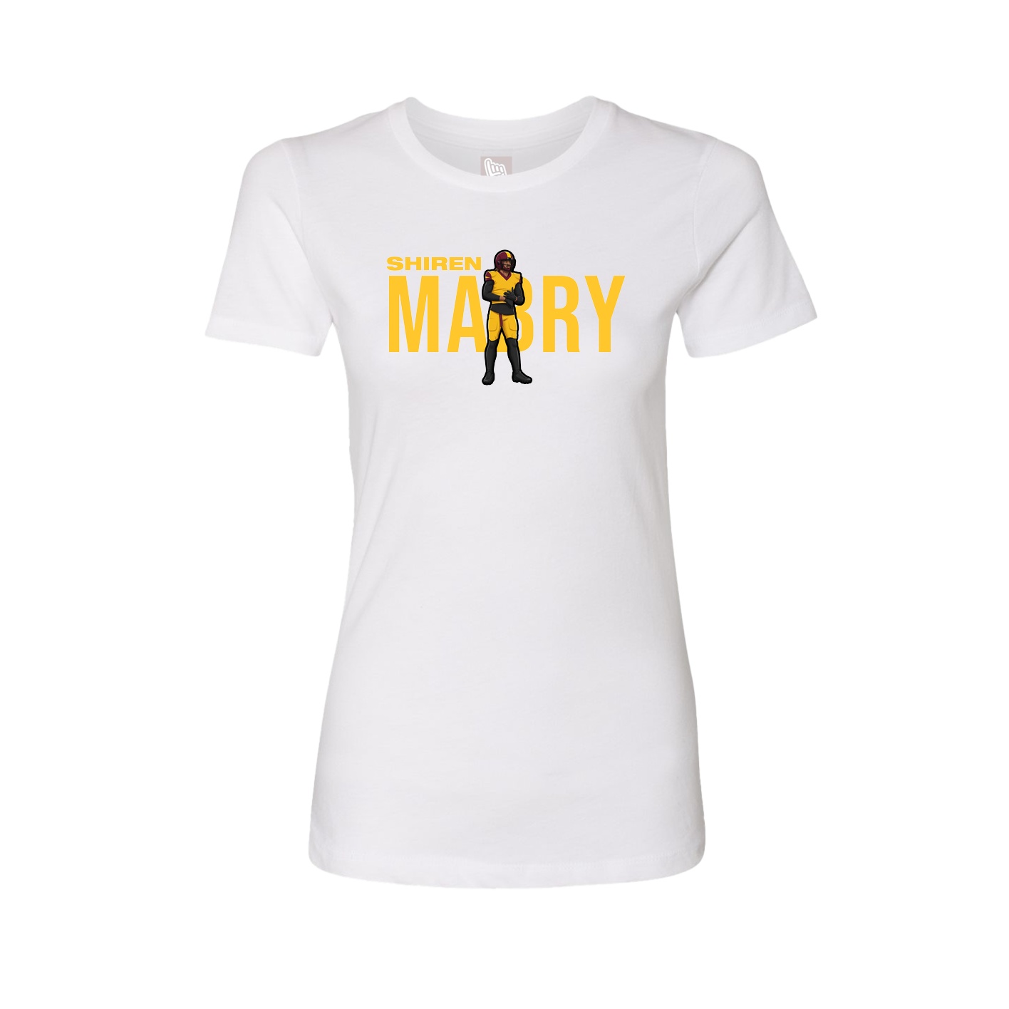 Fitted Women's Tee — Player Name in White