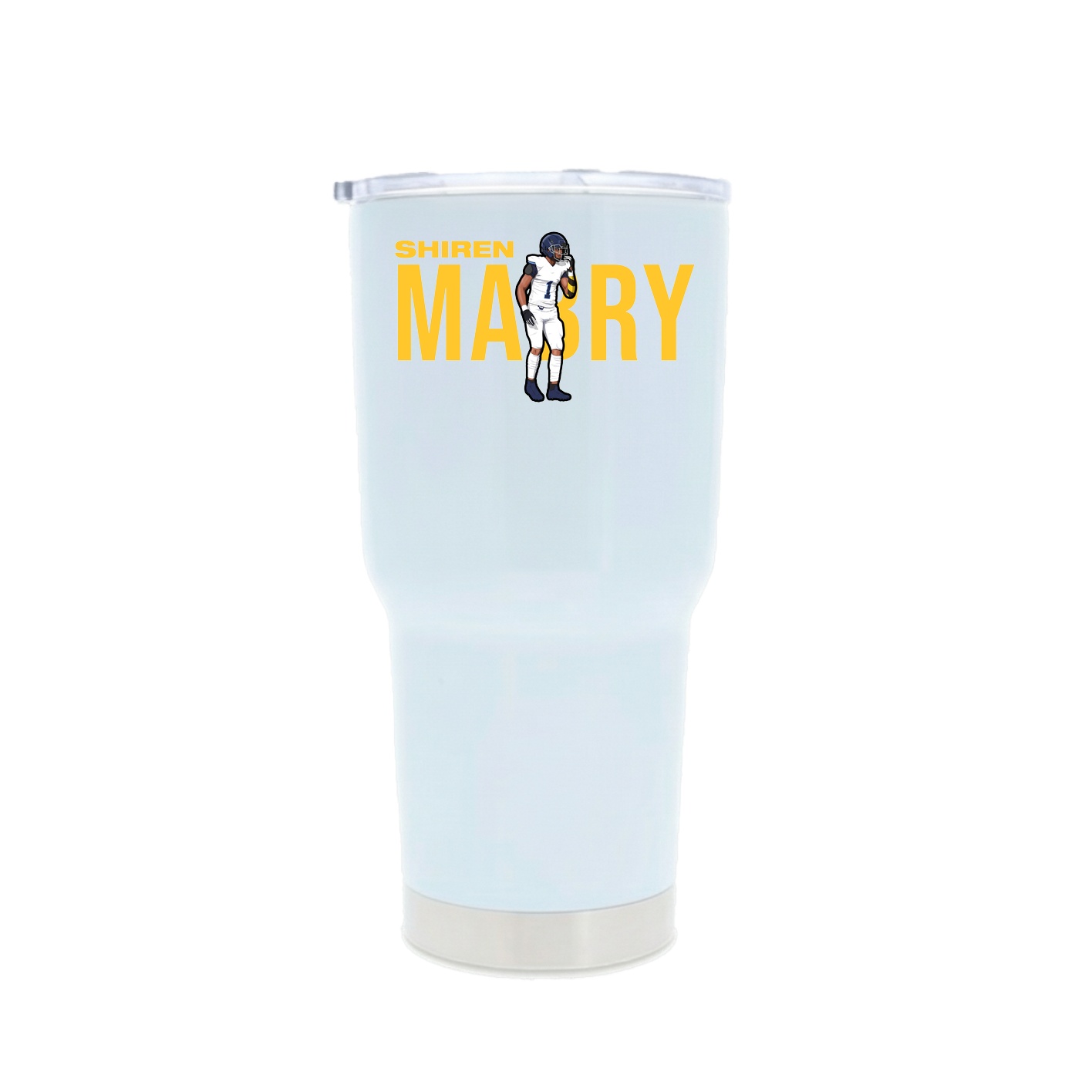 30oz Stainless Steel Tumbler — Player Name in White