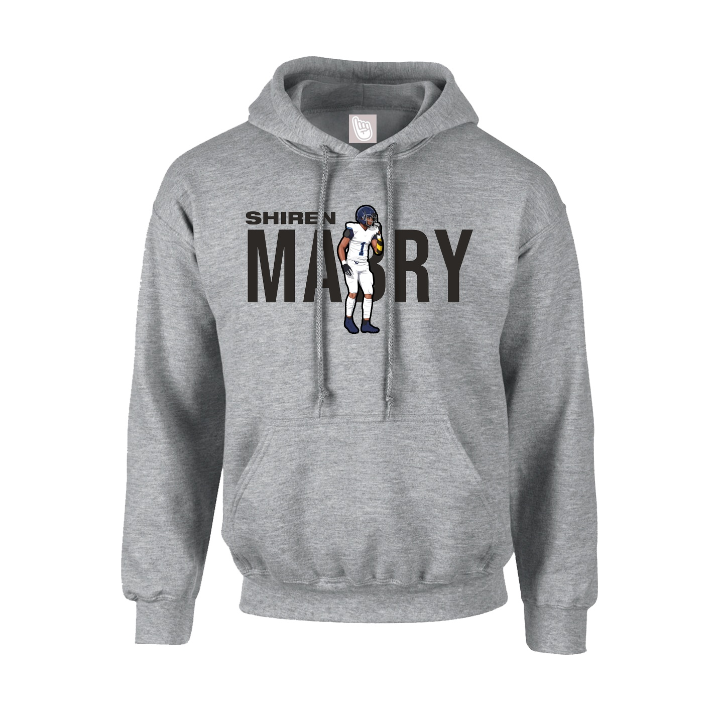 Youth Hoodie — Player Name in Grey