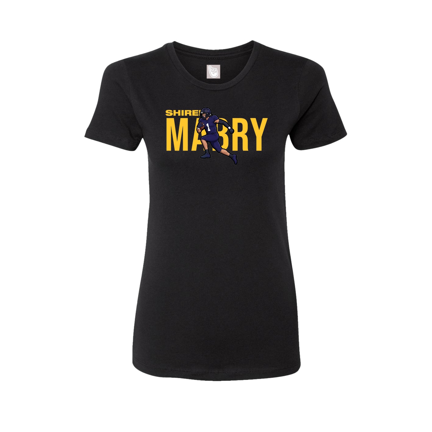 Fitted Women's Tee — Player Name in Black
