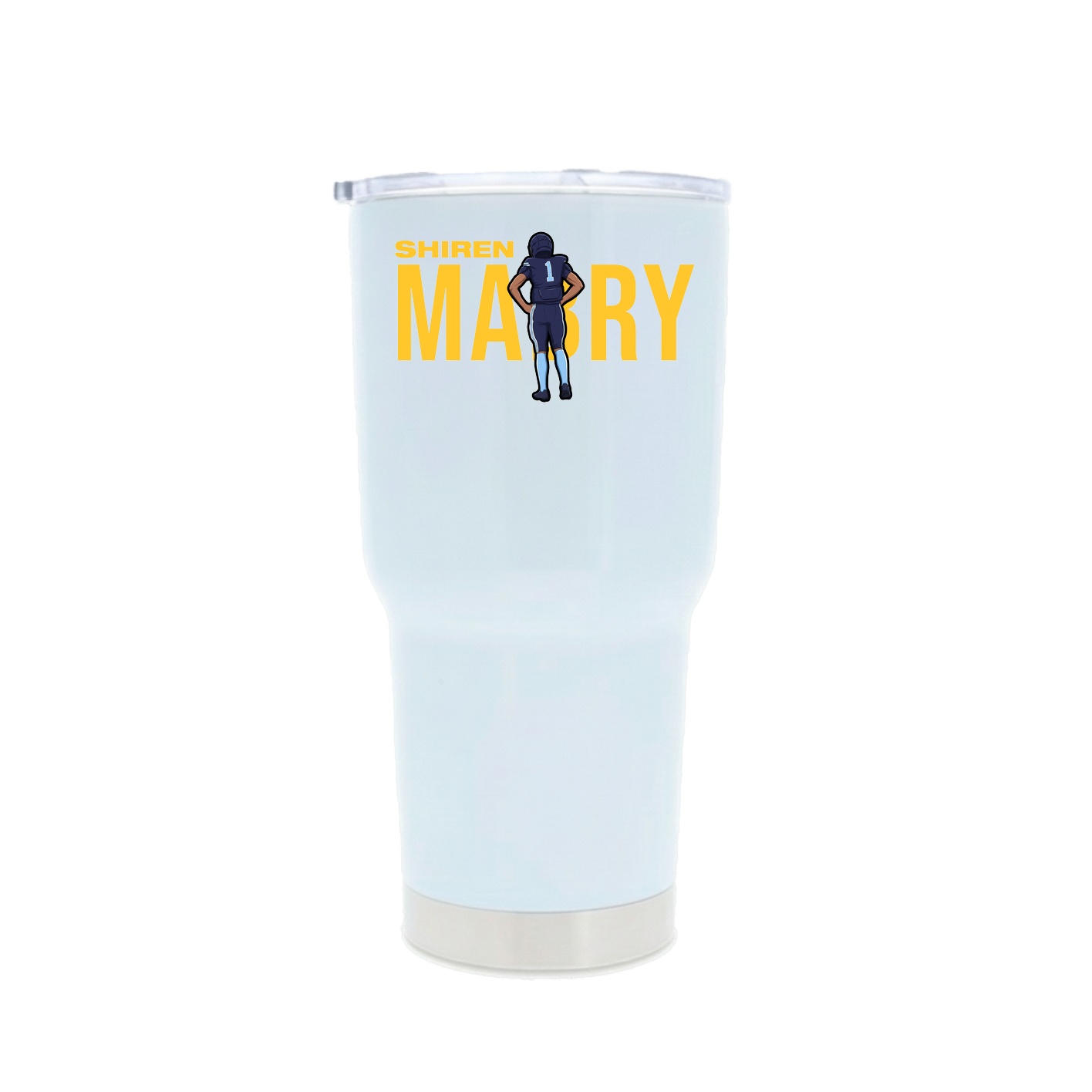 30oz Stainless Steel Tumbler — Player Name in White