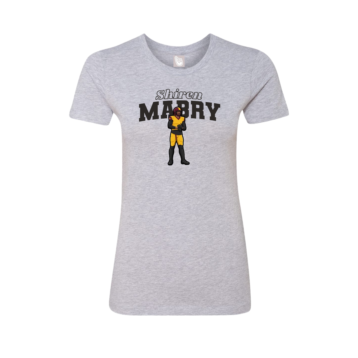 Fitted Women's Tee — Name Arch in Grey