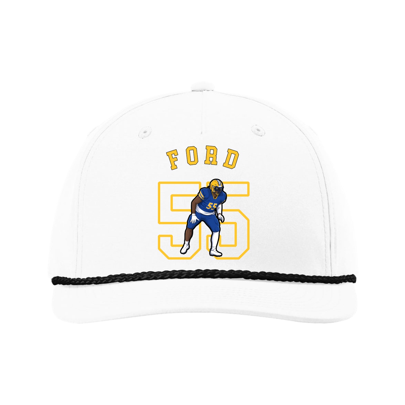 Five-Panel Classic Rope Cap — Shirsey Arch in White