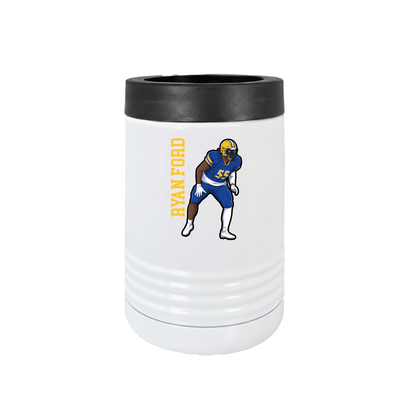 Beverage Holder — Name Vertical in White
