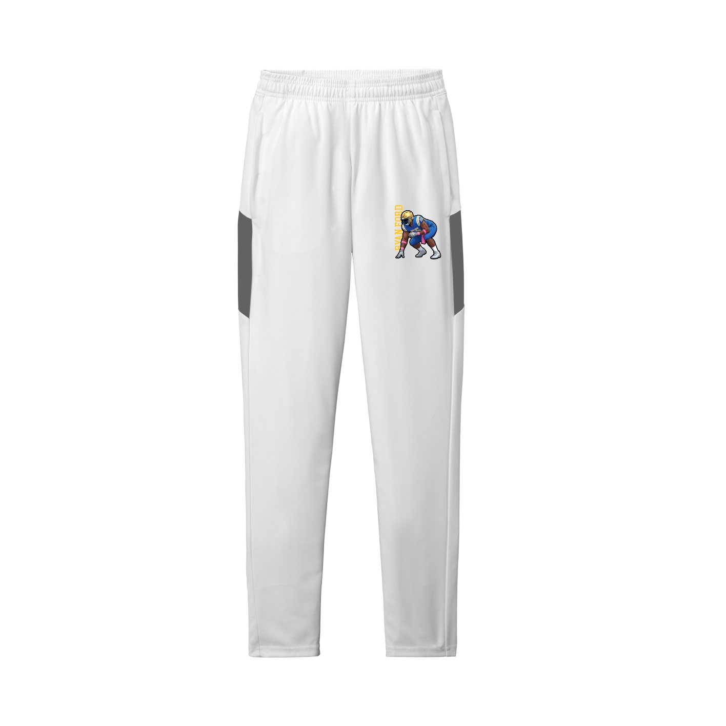 Team Travel Pant — Name Vertical in White/Grey