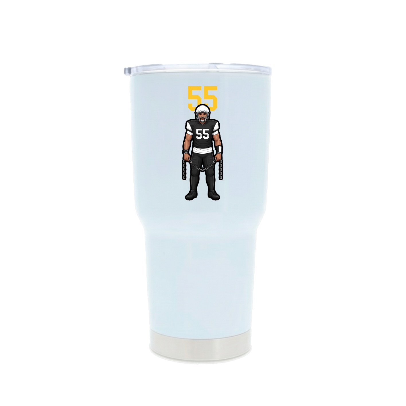 30oz Stainless Steel Tumbler — Number Top in White