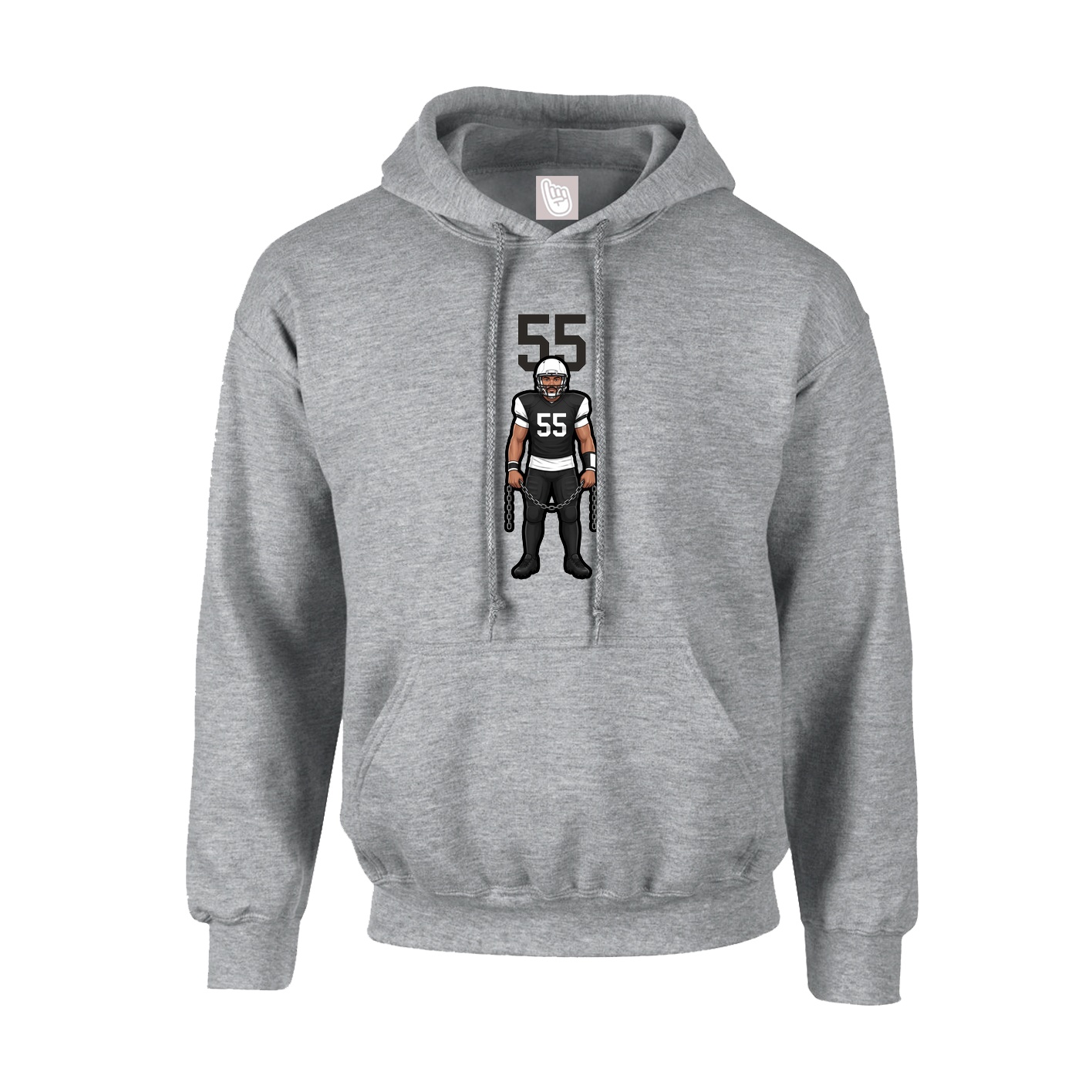 Hoodie — Number Top in Grey