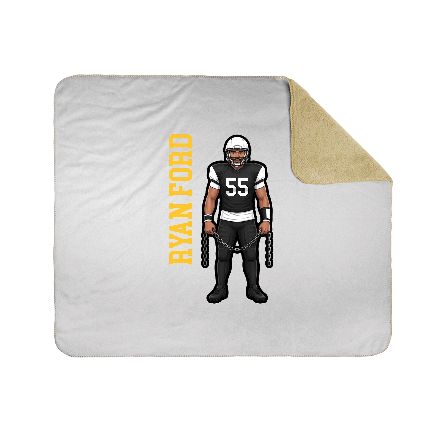 Throw Blanket — Name Vertical in White