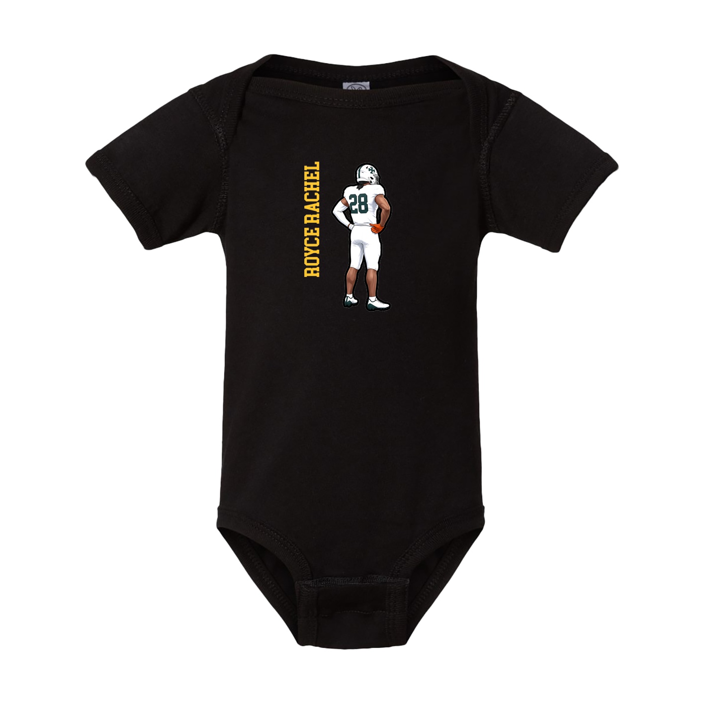 Baby Onesie — Name Vertical in Black