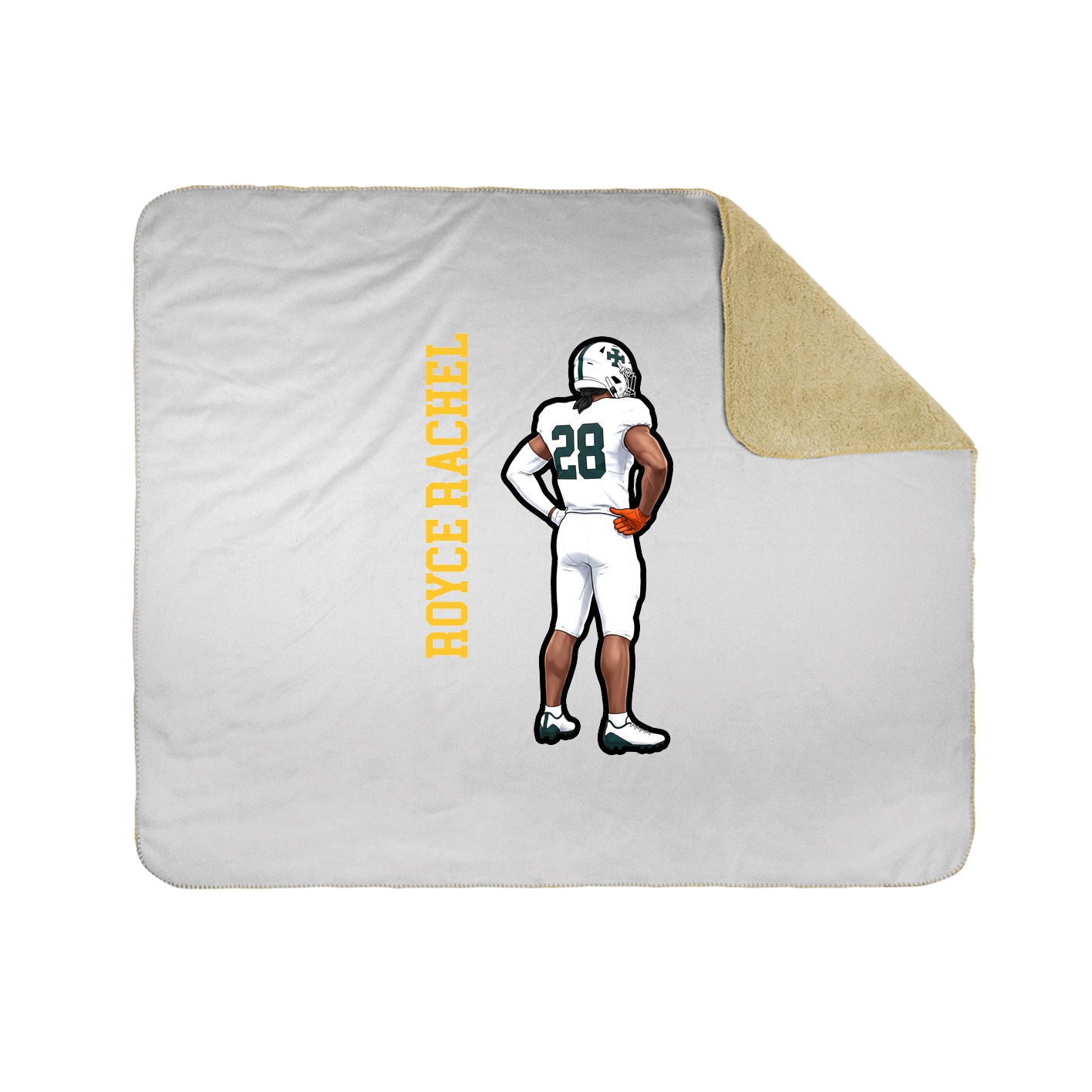 Throw Blanket — Name Vertical in White