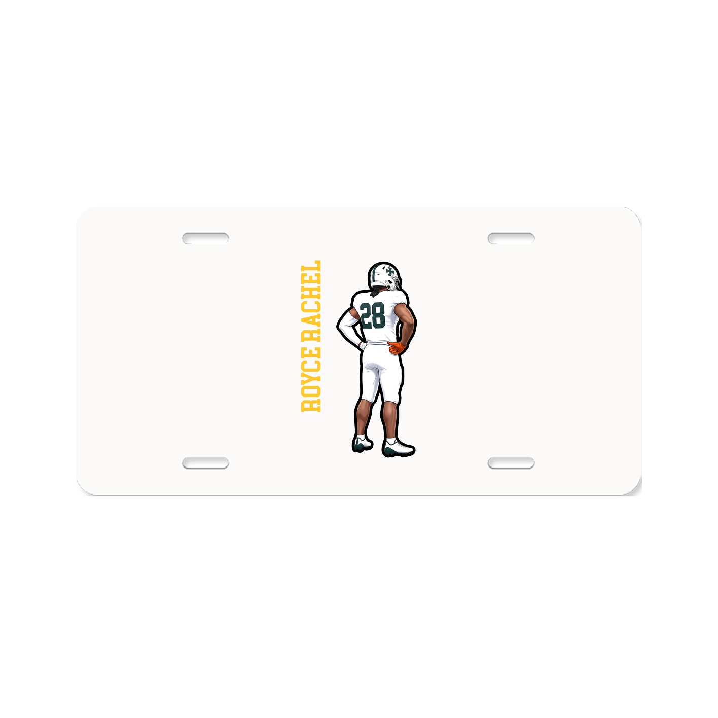 License Plate — Name Vertical in Classic