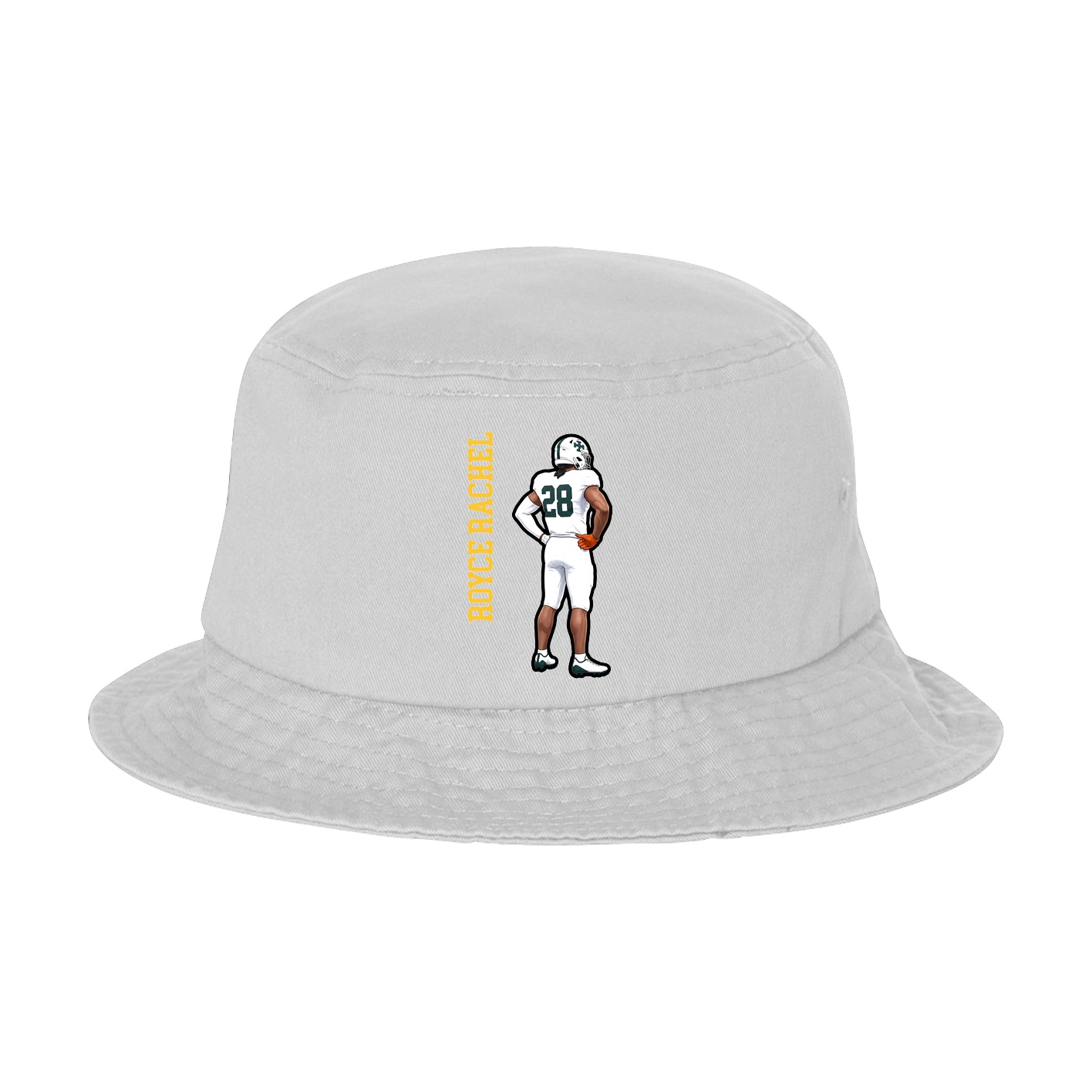Bucket Cap — Name Vertical in White