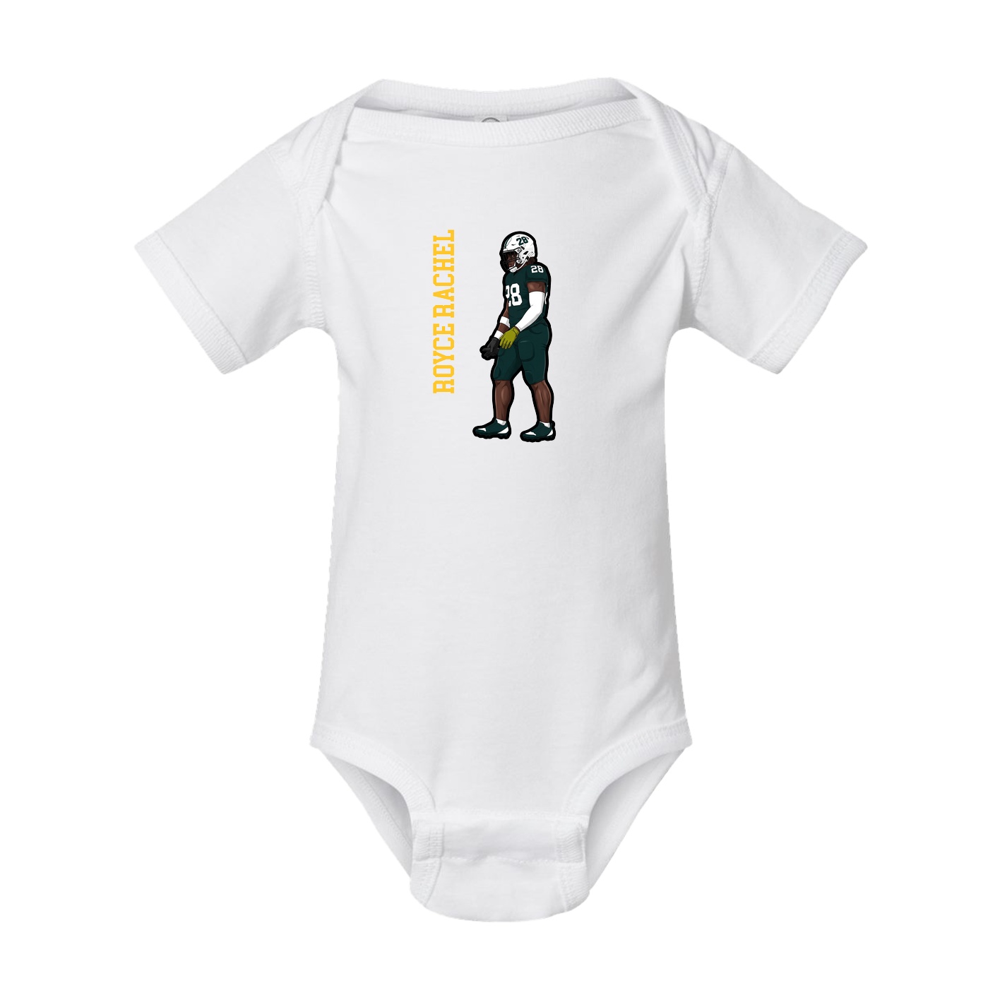 Baby Onesie — Name Vertical in White