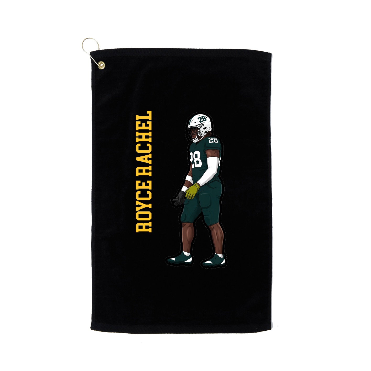 Golf Towel — Name Vertical in Black