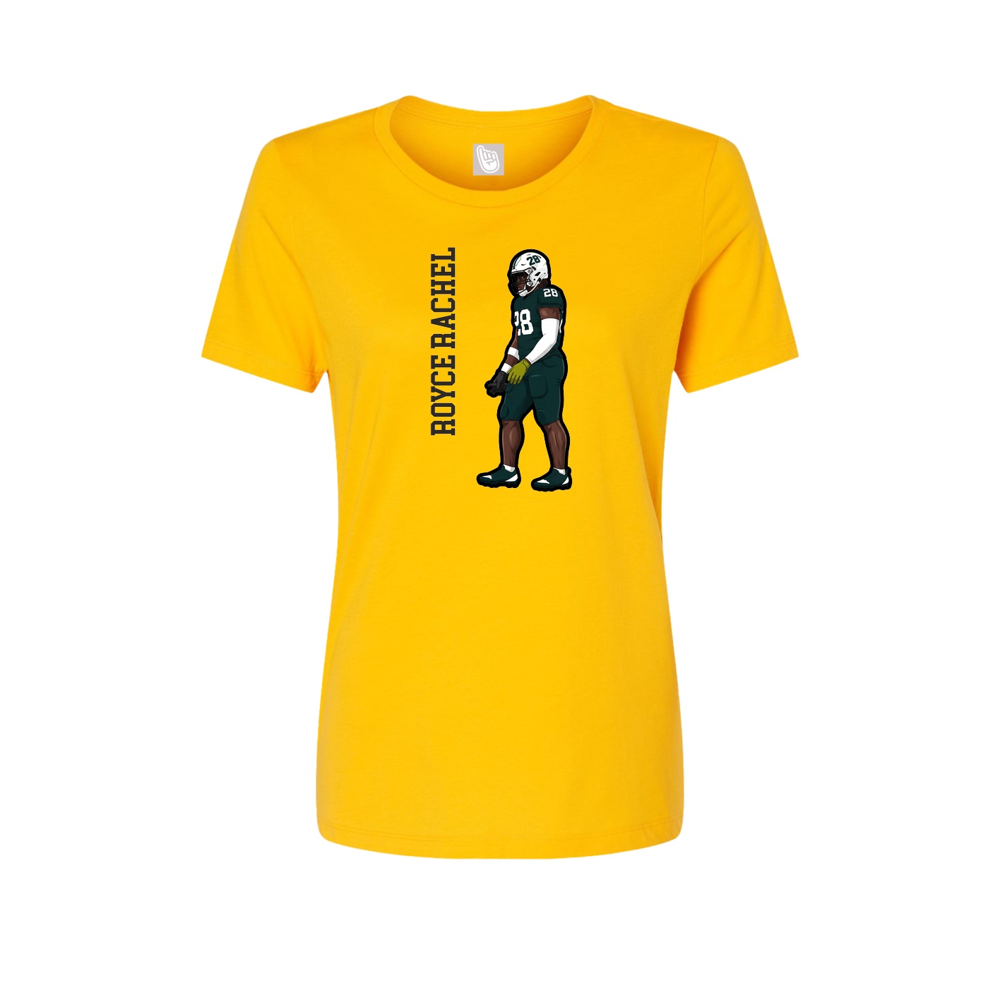 Womens Tee — Name Vertical in Gold