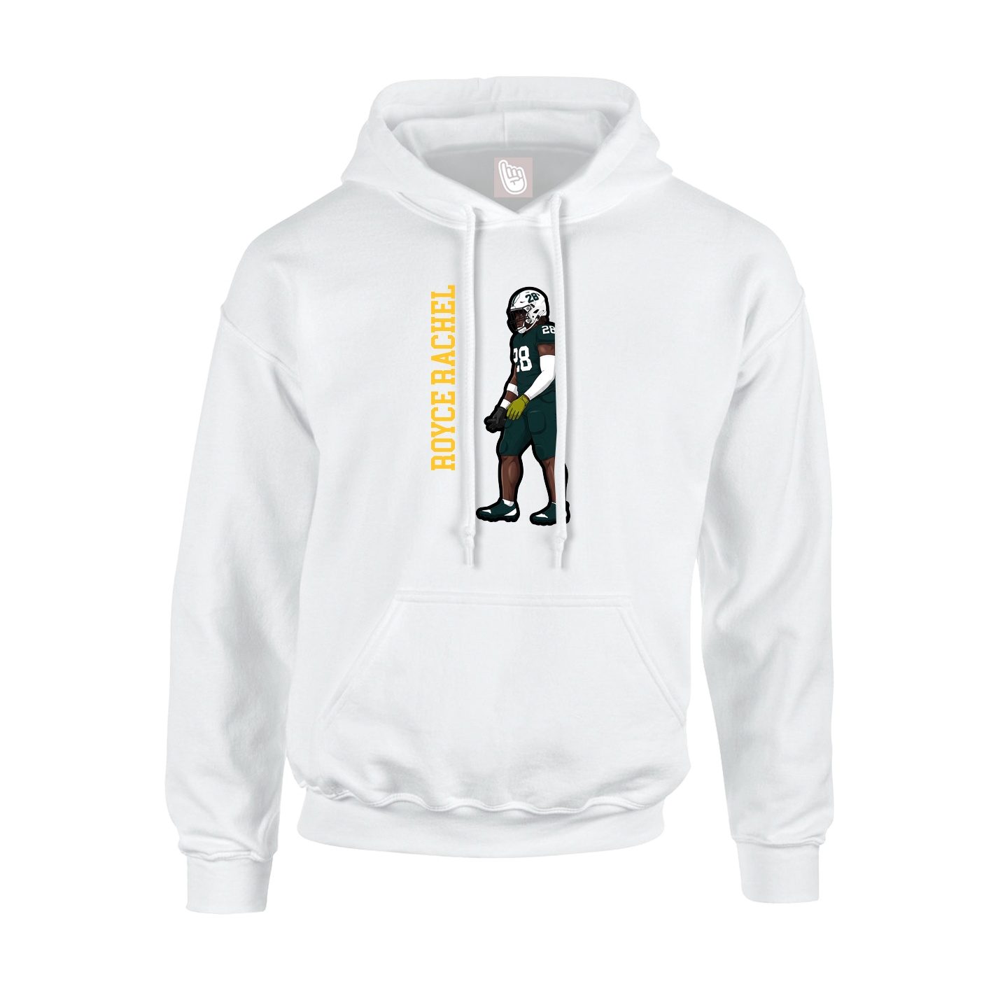 Hoodie — Name Vertical in White