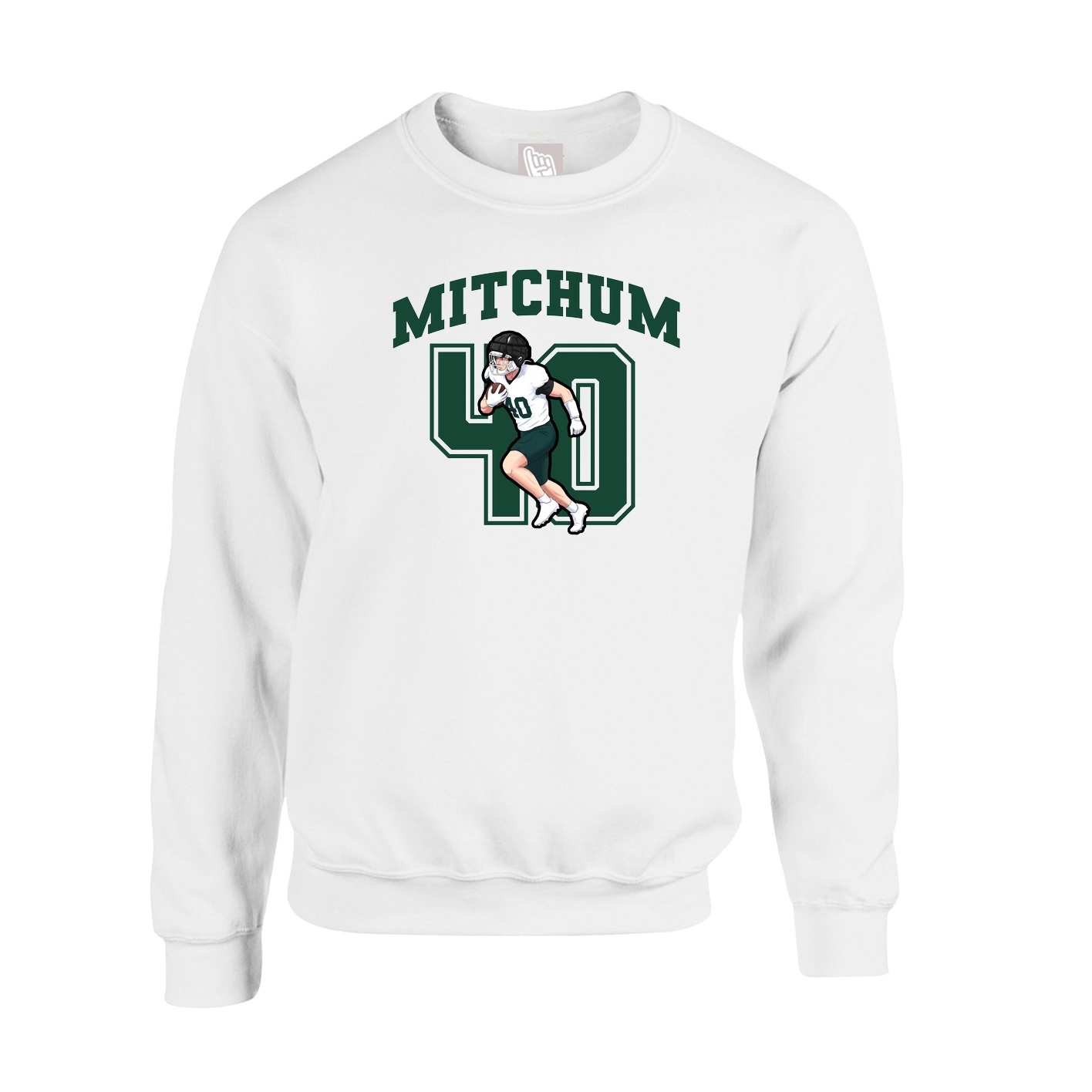 Fleece Crew — Number in White