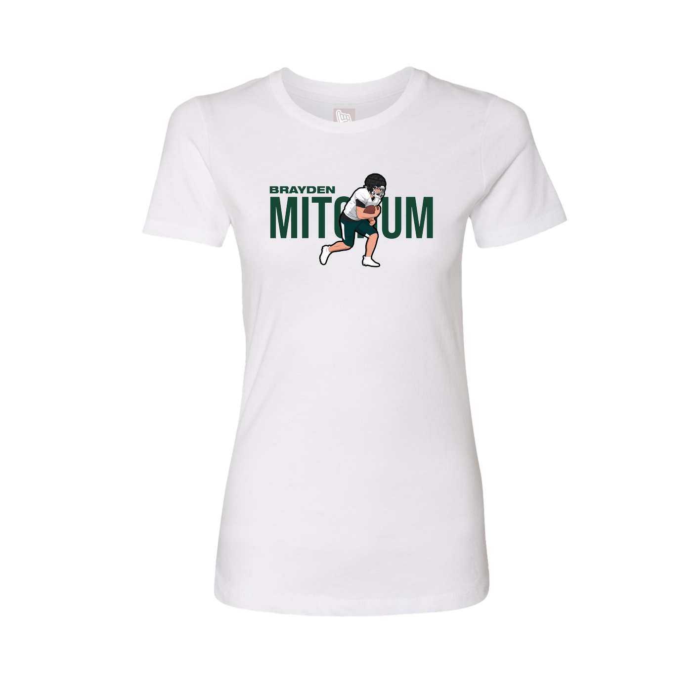 Fitted Women's Tee — Player Name in White