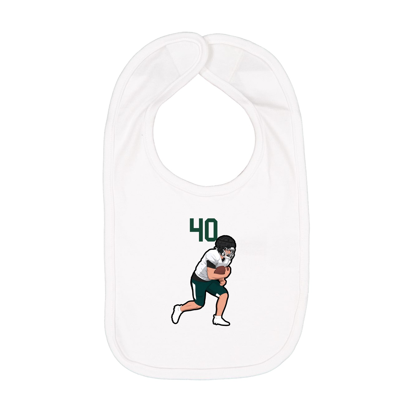 Infant Bib — Number Top in White