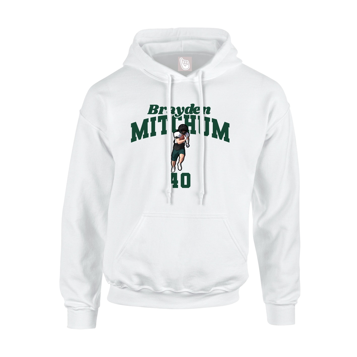Youth Hoodie — Signature Arch in White
