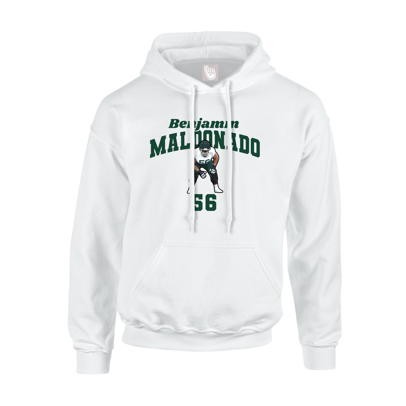 Youth Hoodie — Signature Arch in White